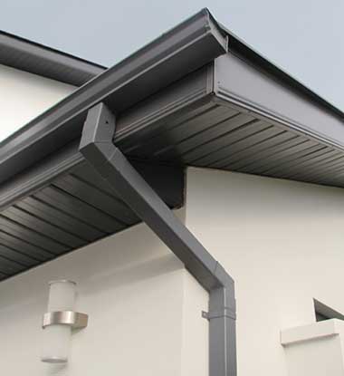 New aluminum gutters installed by Roofing Pups in Baltimore County