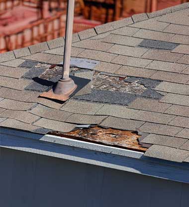 Shingle replacement during roof repair on a Baltimore County home