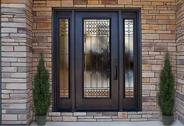 Modern front door upgrade completed by Roofing Pups in Harford County